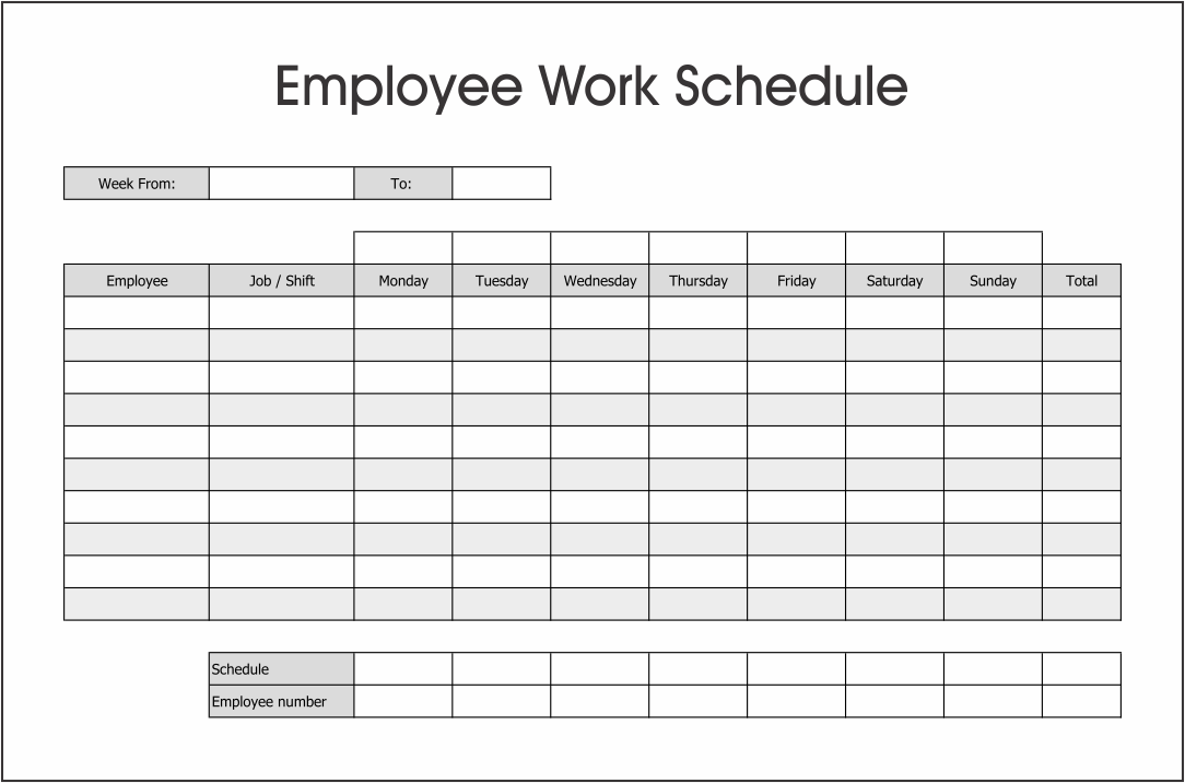 10 Best Free Printable Blank Employee Schedules 