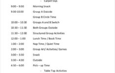 10 Daycare Schedule Templates Sample Examples Free