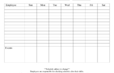 13 Blank Weekly Work Schedule Template Images Free Daily
