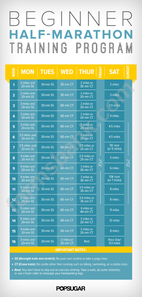 16 Week Half Marathon Training Schedule For Beginners