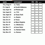 2017 Oklahoma State Cowboys Football Printable Schedule