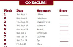 2018 Printable Boston College Eagles Football Schedule