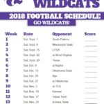 2018 Printable Kansas State Wildcats Football Schedule