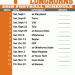 2018 Printable Texas Football Schedule With Regard To