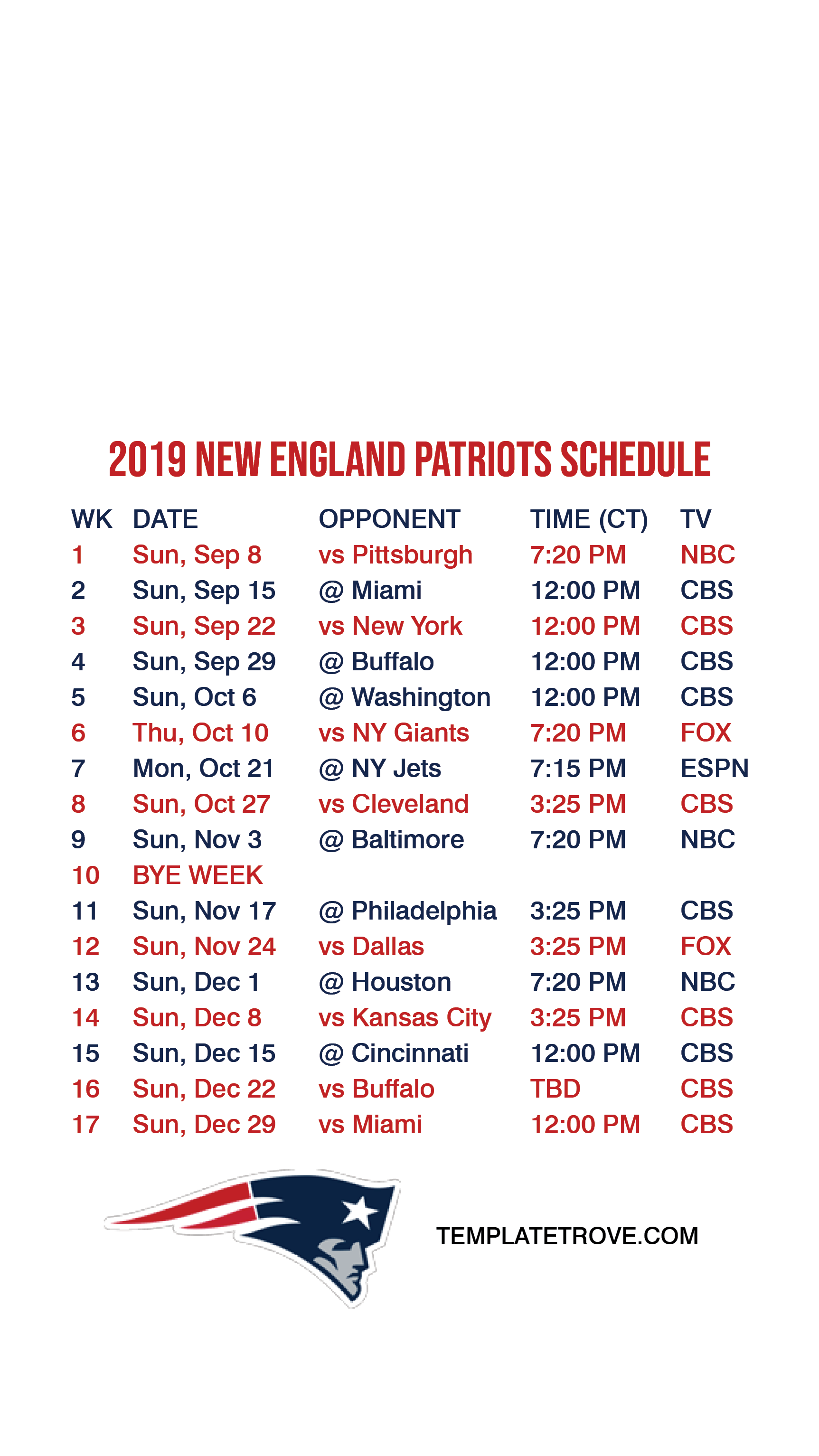 2019 2020 New England Patriots Lock Screen Schedule For 