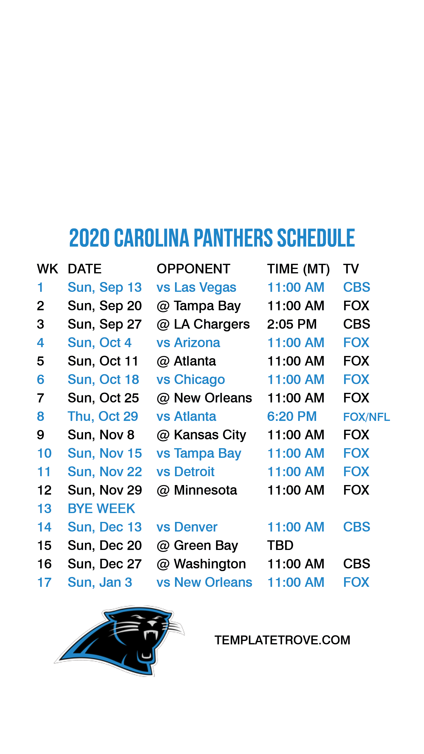 2020 2021 Carolina Panthers Lock Screen Schedule For 