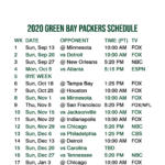 2020 2021 Green Bay Packers Lock Screen Schedule For