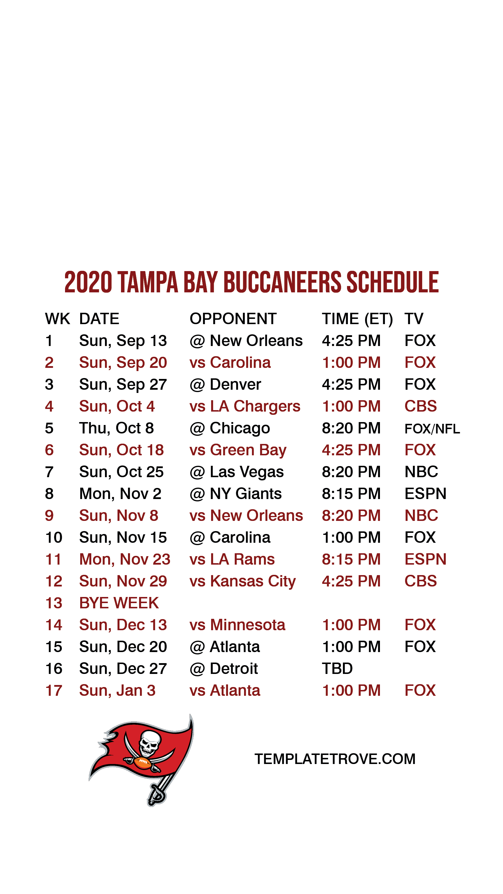 2020 2021 Tampa Bay Buccaneers Lock Screen Schedule For 