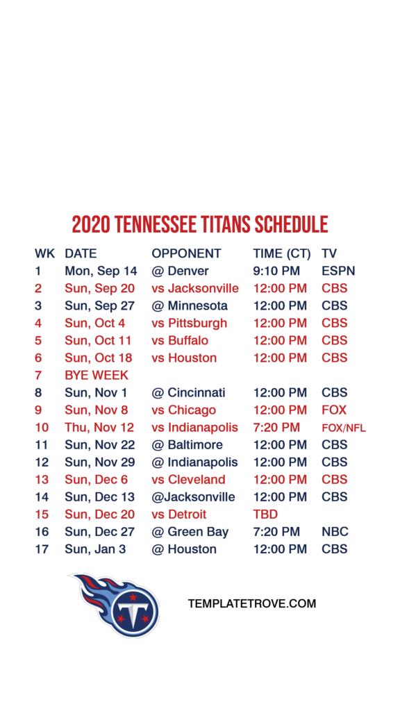 2020 2021 Tennessee Titans Lock Screen Schedule For IPhone
