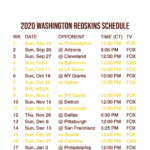 2020 2021 Washington Redskins Lock Screen Schedule For
