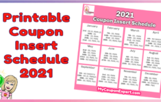 2021 Coupon Insert Schedule PRINTABLE VERSION