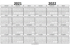 2021 To 2022 Calendar Planner Monthly Calendar Template Free