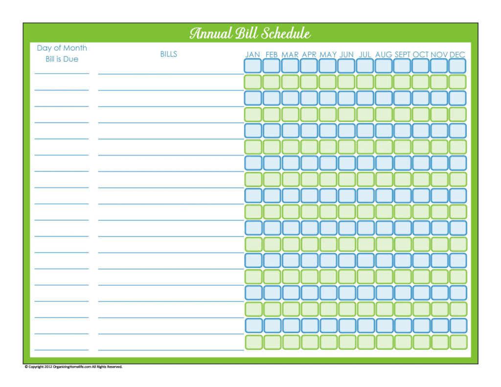33 Free Bill Pay Checklists Bill Calendars PDF Word