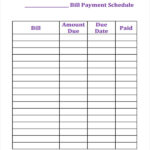 6 Bill Payment Schedule Templates Free Samples