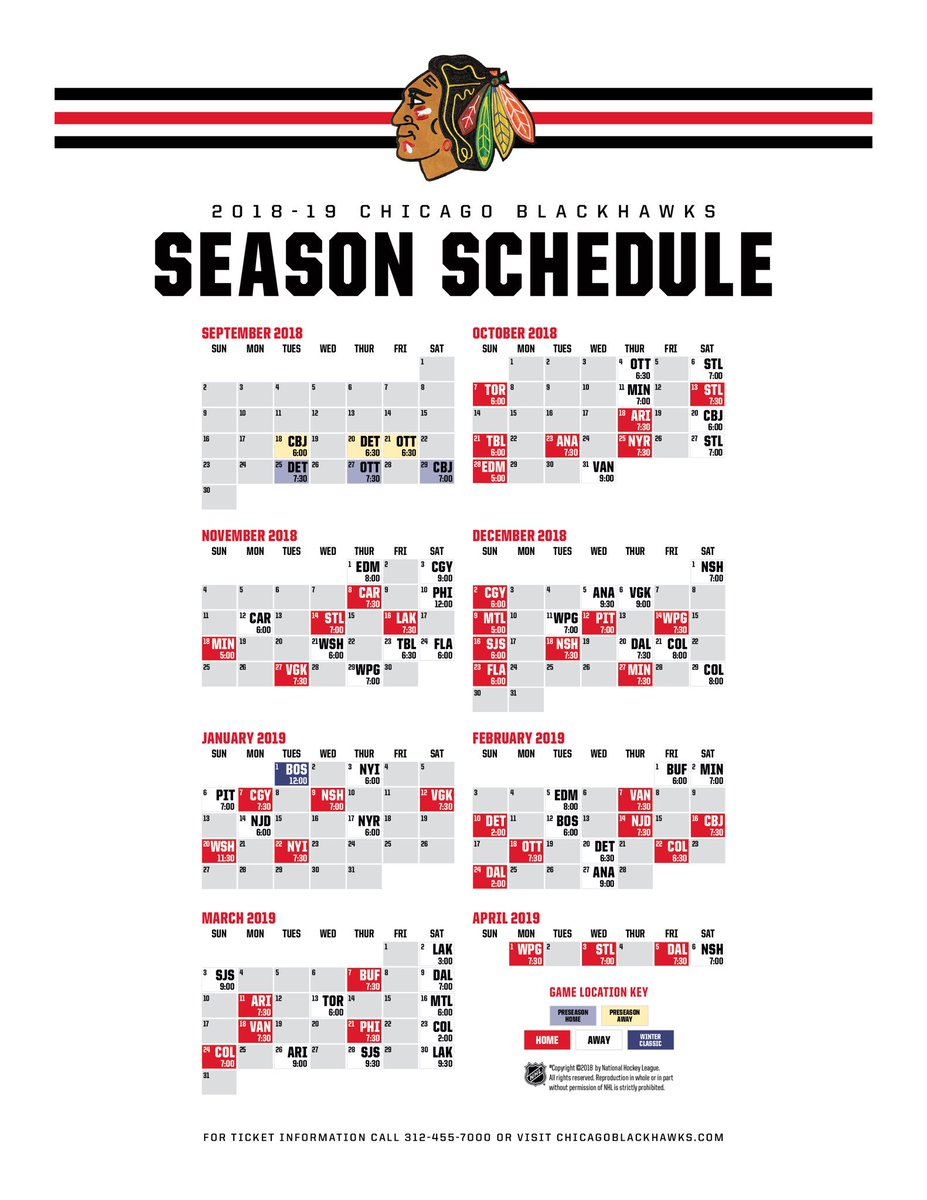 670 The Score On Twitter The Blackhawks Schedule Is 