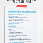 After School Routine FREE Printable