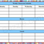 Blank Weekly Class Schedule Template Articulo 21