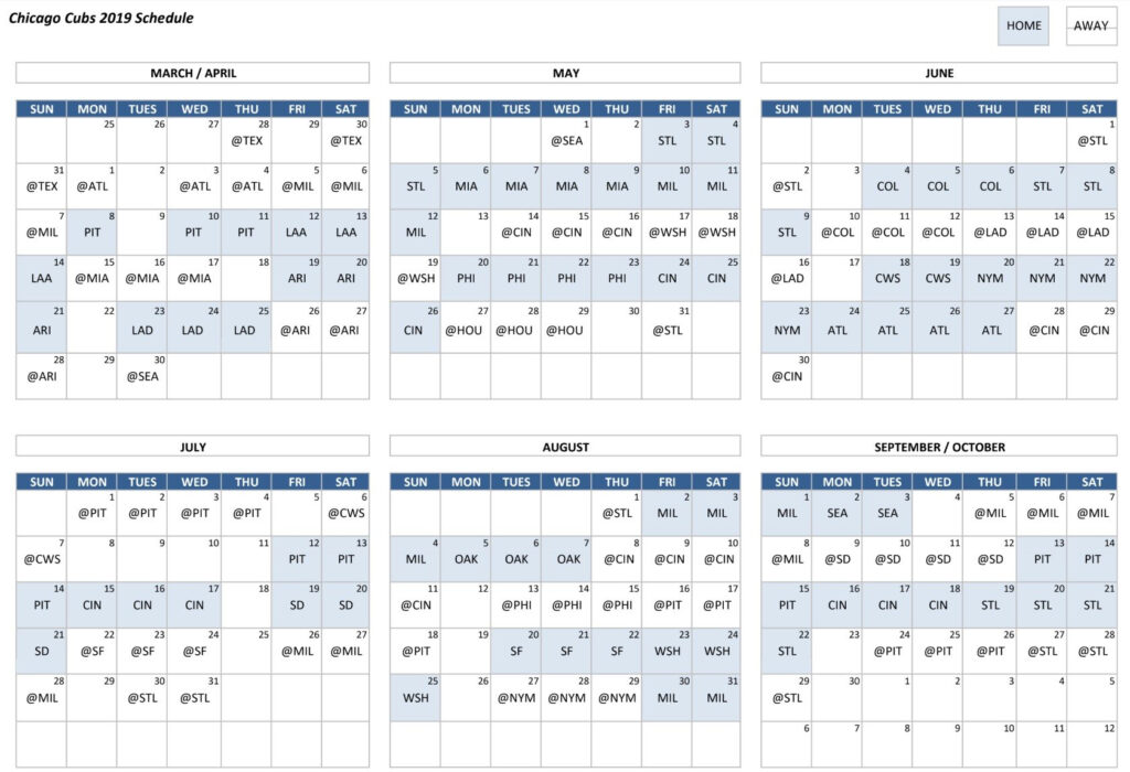 Chicago Cubs Schedule Printable That Are Simplicity