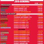 Chiefs Printable Schedule 2015 Kansas City Chiefs Schedule