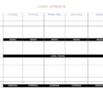 Class Schedule Template Online Printable Schedule Template