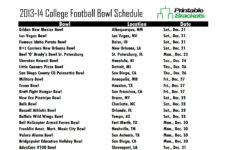 College Football Bowl Schedule Printable
