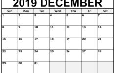 December 2019 Printable Calendar 123Calendars