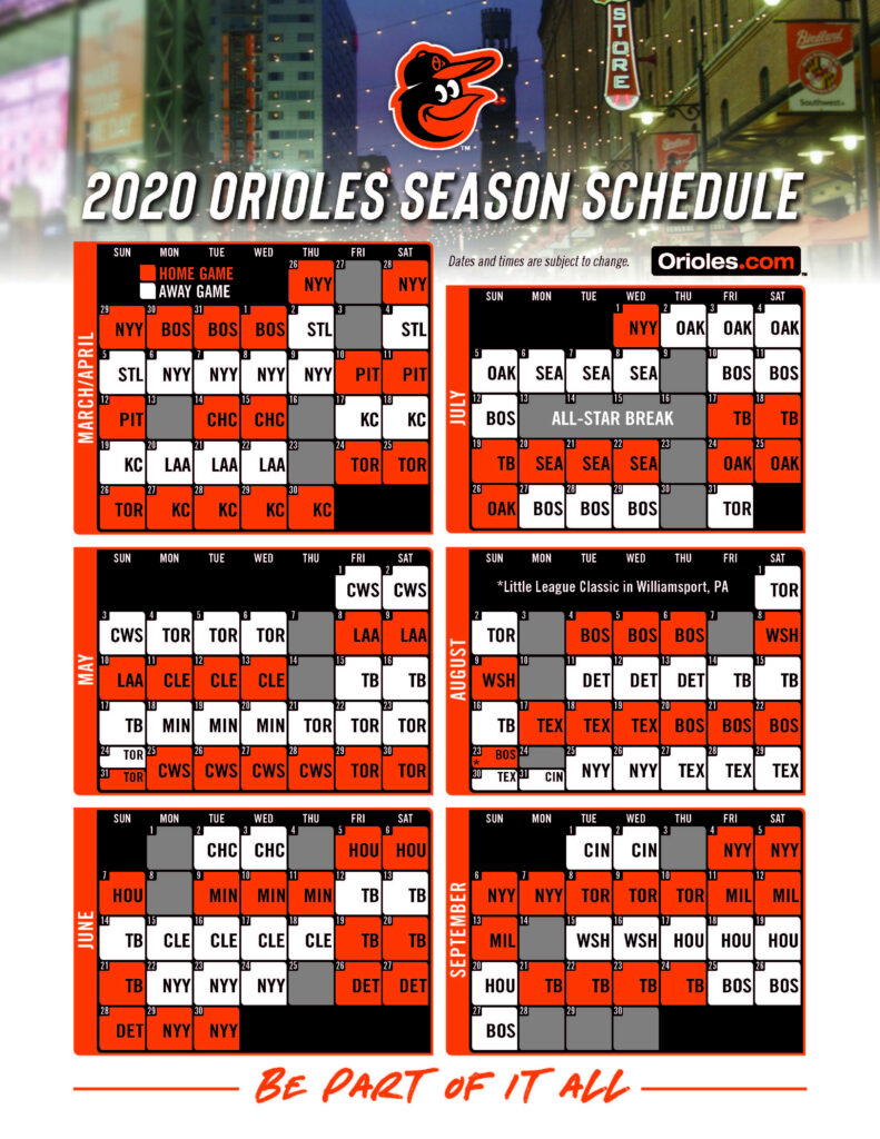 Details On Orioles 2020 Schedule School Of Roch