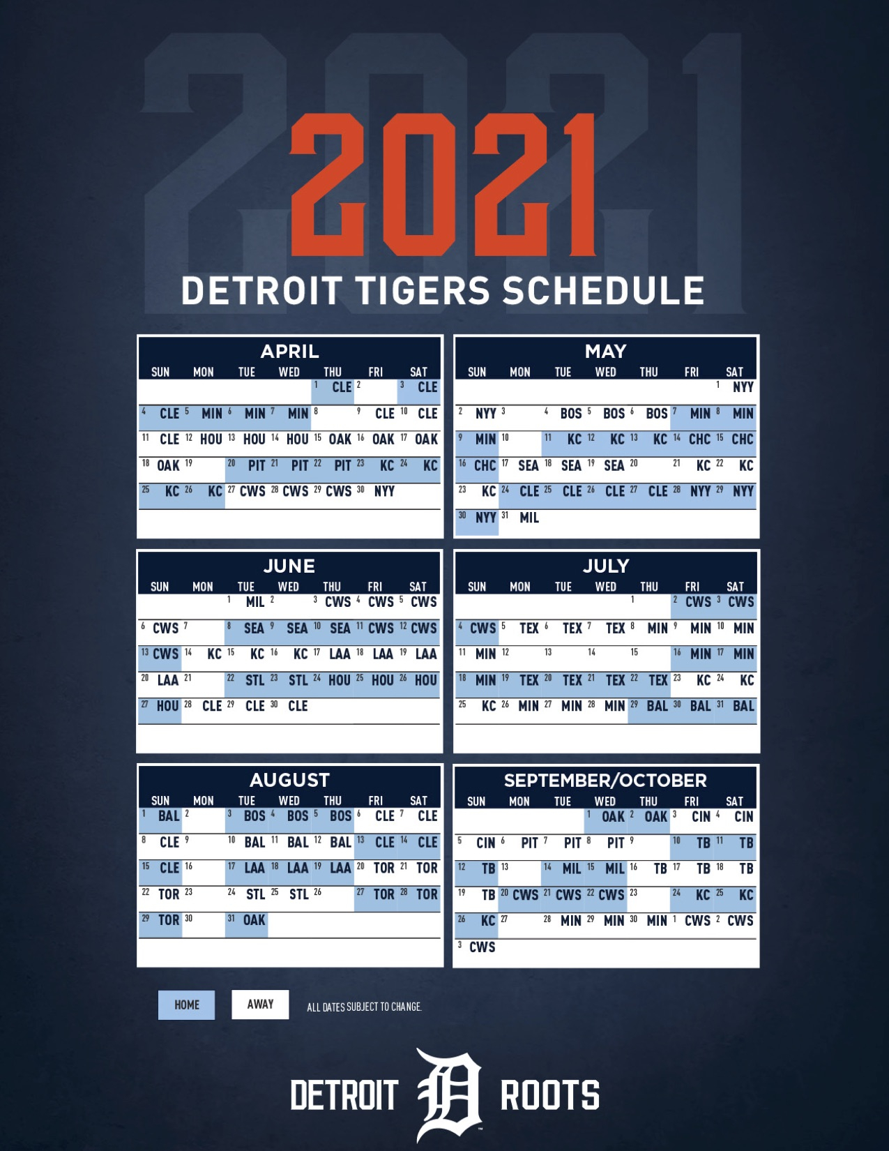 Detroit Tigers 2021 Schedule Motor City Spartans