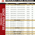 FIFA World Cup Knockout Stage Schedule 2018 Print Http