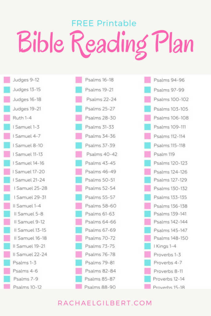 FREE Chronological Bible Reading Plan Printable With