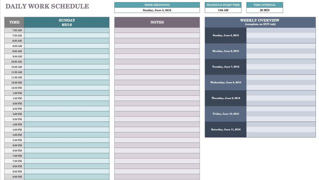 Free Daily Schedule Templates For Excel Smartsheet
