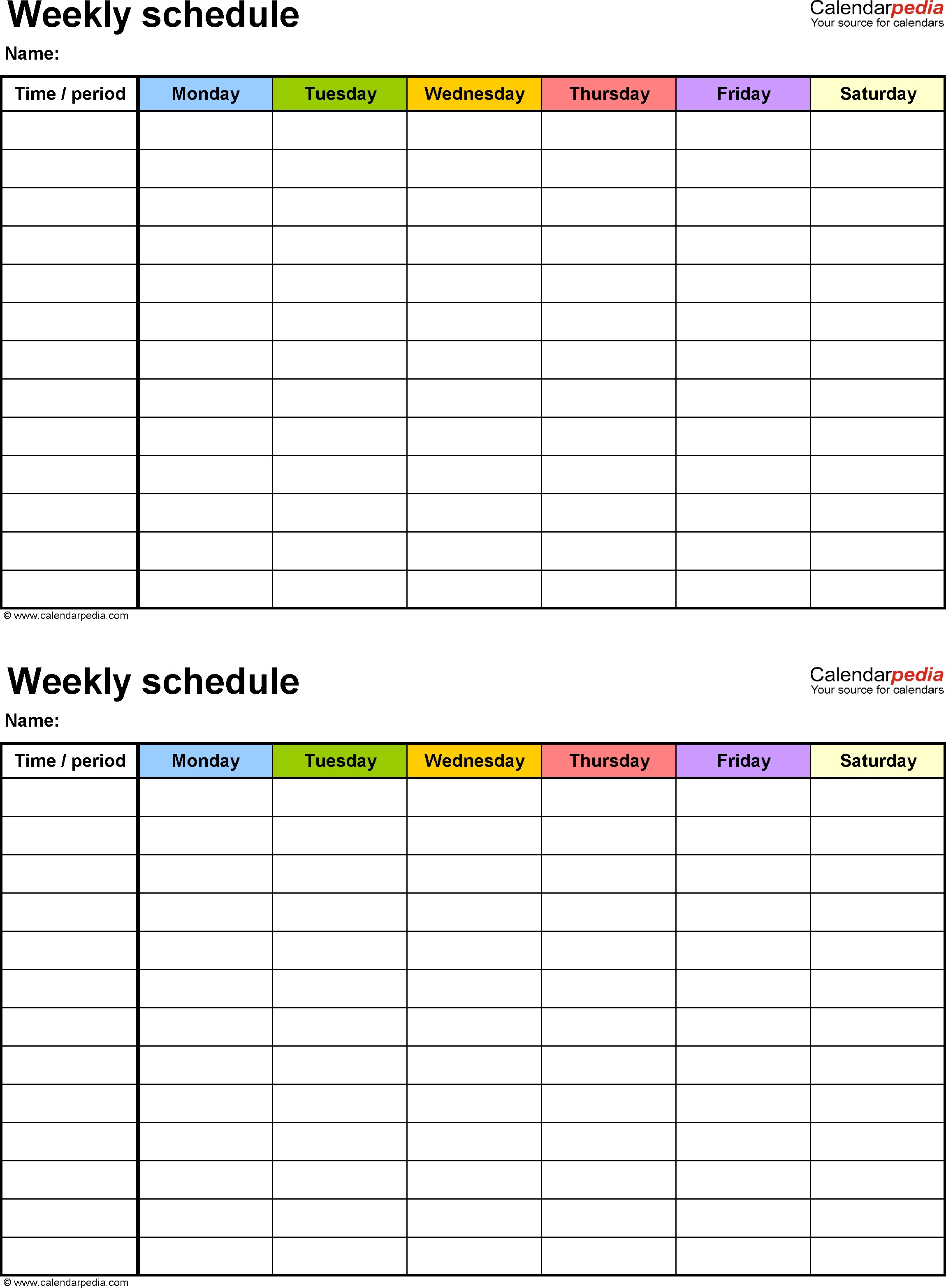 Free Printable Blank Employee Schedules Calendar 