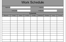 Free Wide Row Weekly Work Schedule From Formville