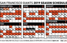 Giants 2019 Printable Schedule San Francisco Giants
