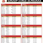 Group Stage Schedule 2018 Print Printableteamsche