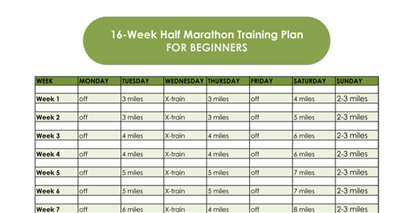 Half Marathon Training Plan With Printable