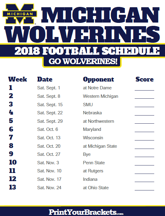 Image Result For University Of Michigan Football Schedule 