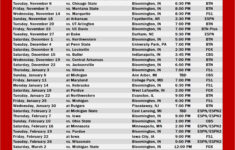 Indiana Basketball 2018 19 Schedule TV Tip Times And