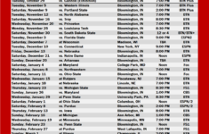 Indiana Basketball 2019 20 Schedule TV Tip Times And