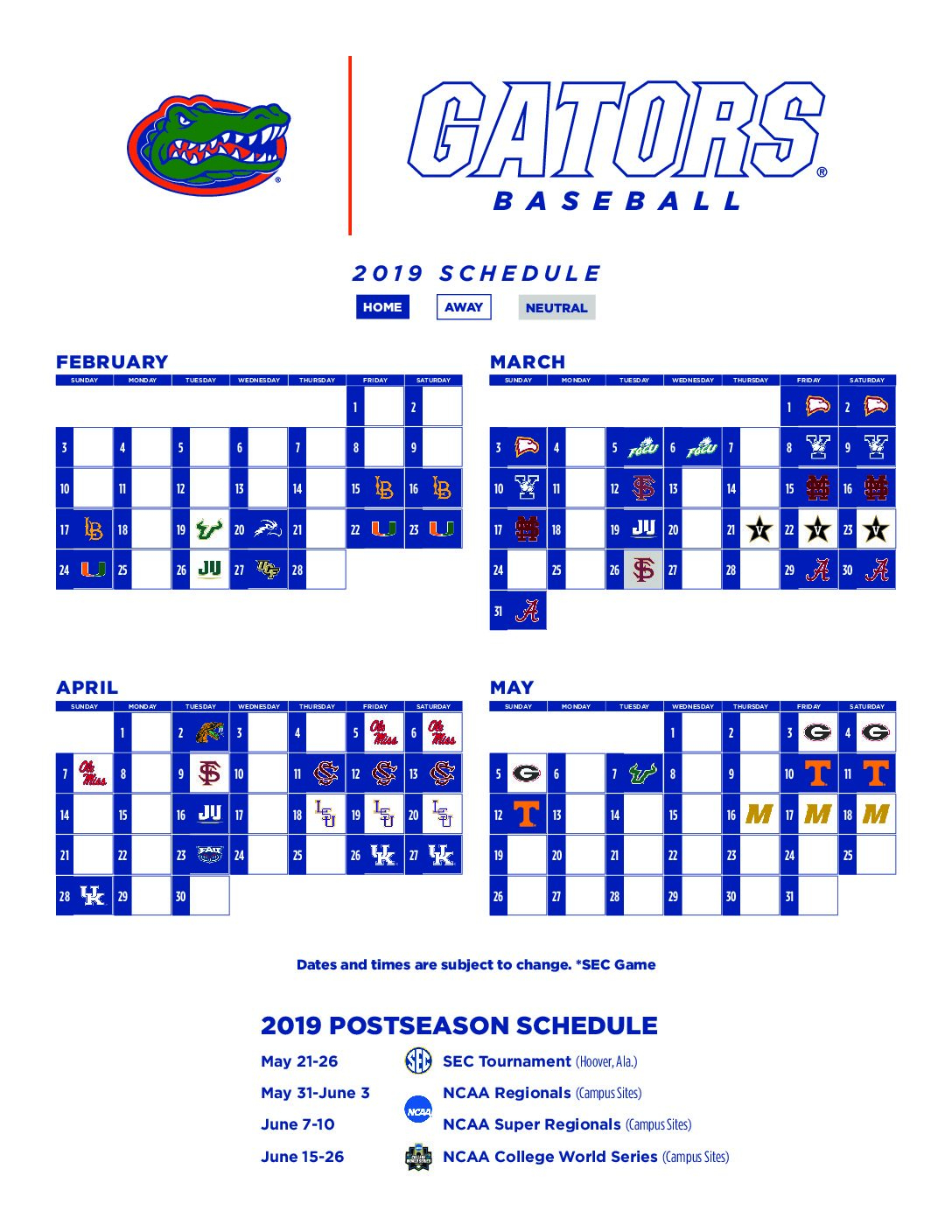 Lsu Baseball Schedule 2019 Printable PrintableTemplates