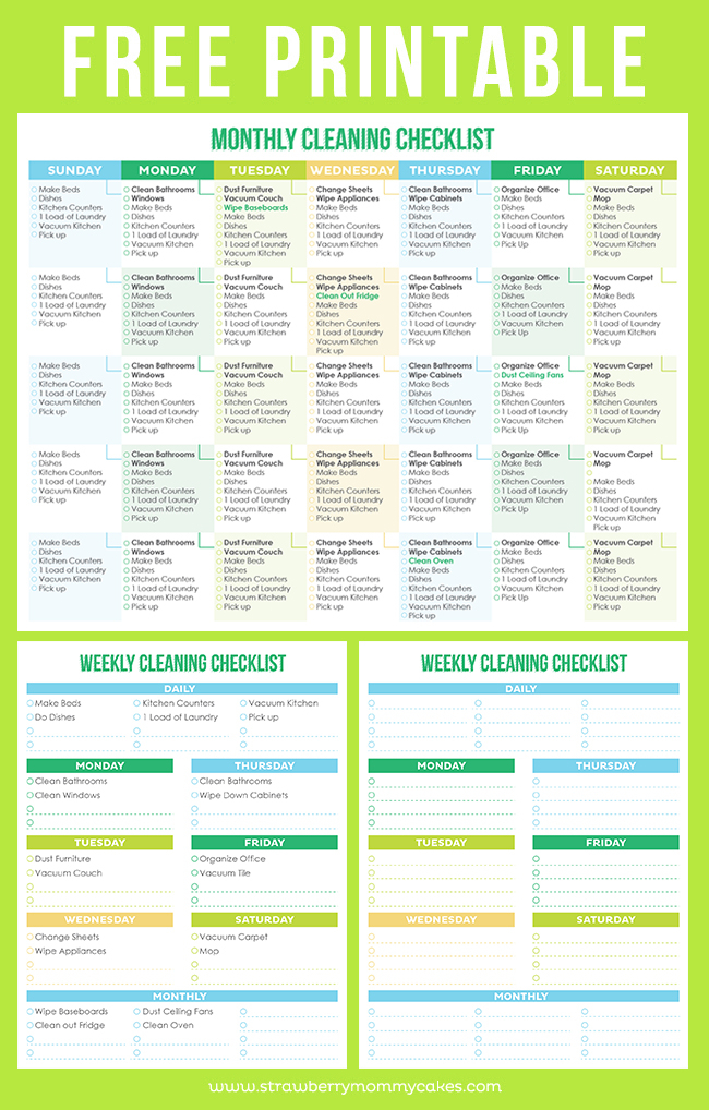 Maintain A Clean Home Printable Cleaning Schedule 