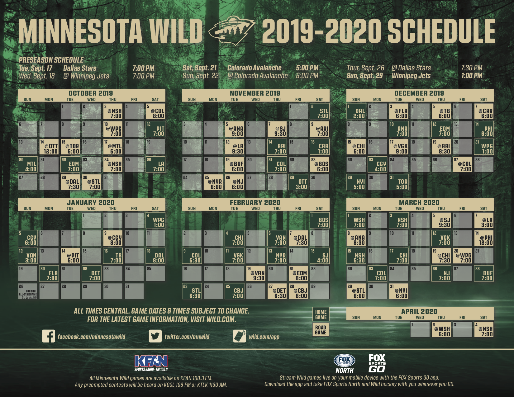 Mn Wild Schedule Printable That Are Impeccable Alma Website