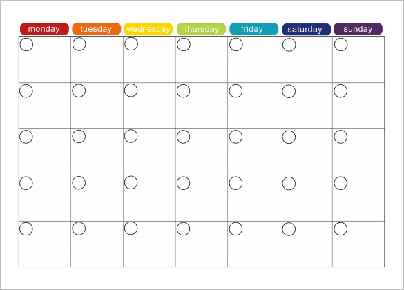 Monthly Timetable Template Cnbam