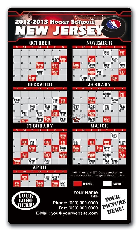 New Jersey Devils Pro Hockey Schedule Magnets 4 X 7