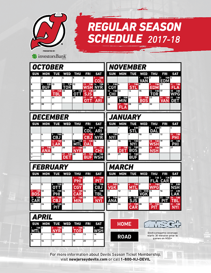 New Jersey Devils Schedule Printable Cheap Online