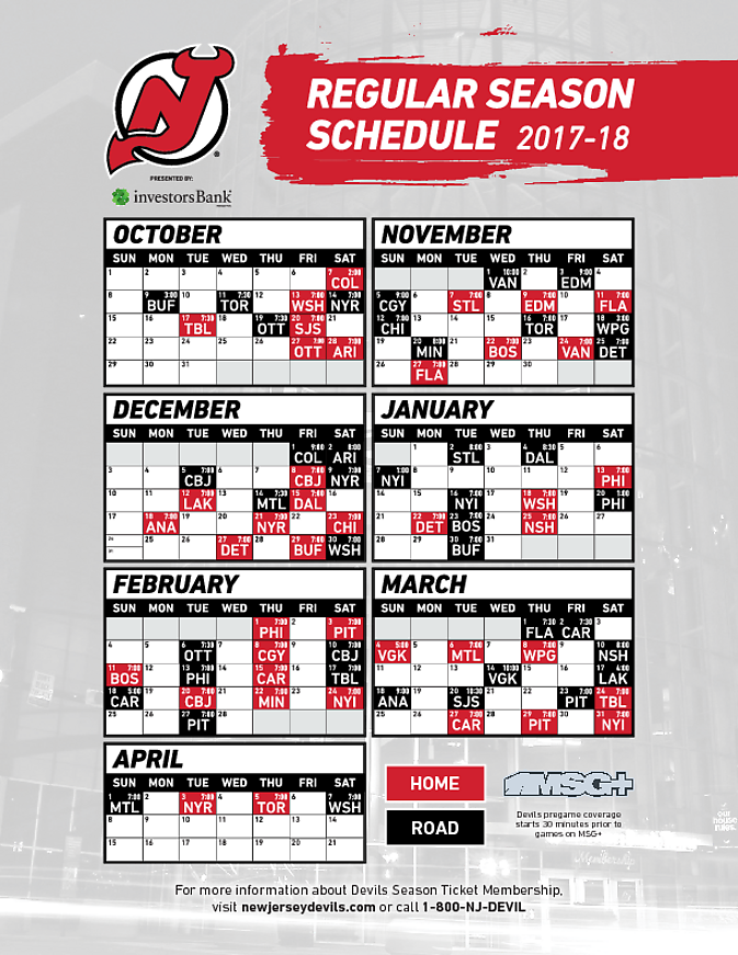 Nj Devils Schedule Printable Printable Schedule