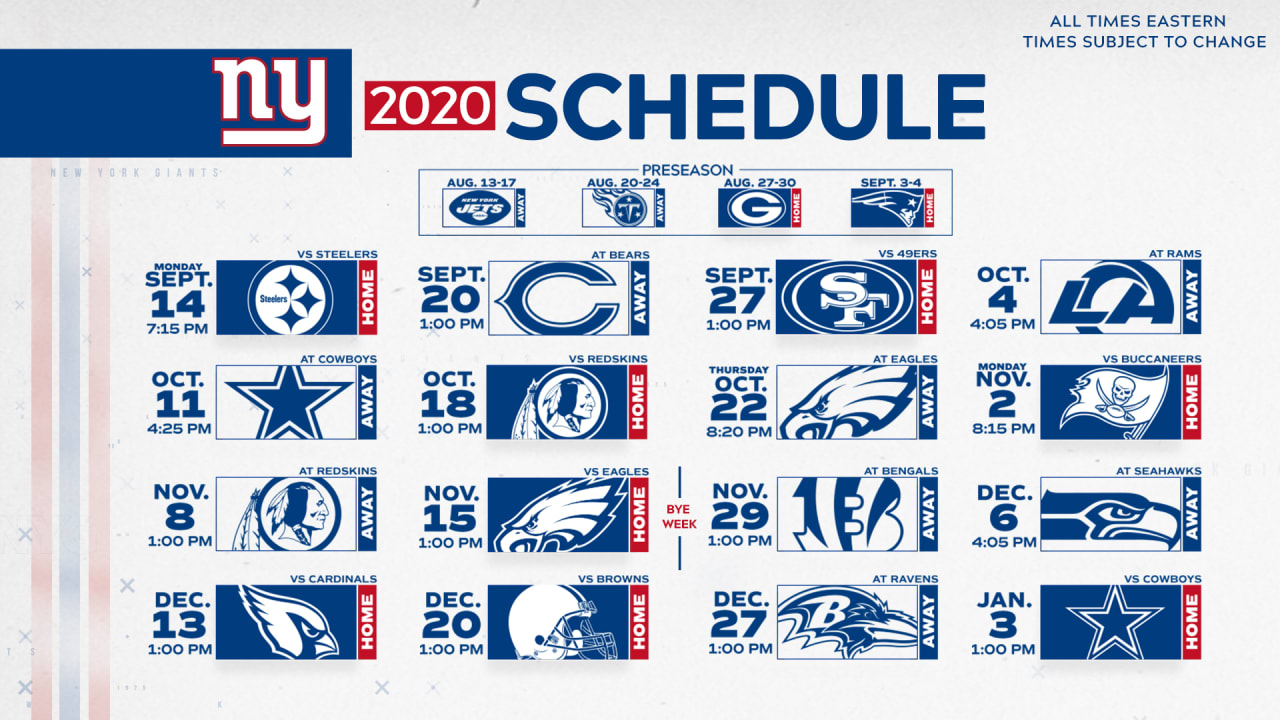 Ny Giants Schedule 2021 Calendar Printable March