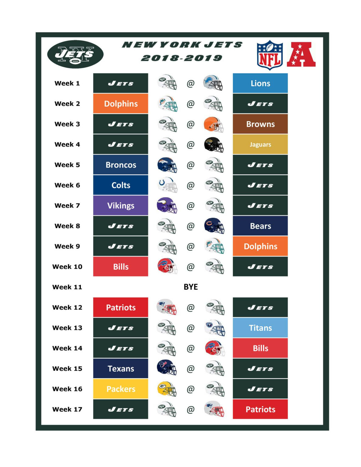 NY JETS Schedule Pdf DocDroid Printable Schedule