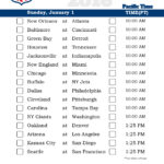 Pacific Time Week 17 NFL Schedule 2016 Printable