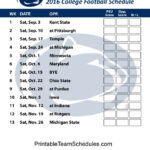 Penn State Nittany Lions Football Schedule 2016 Printable